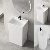 陶瓷座面盆一体化落地式 面盆浴室座面盆阳台小公寓面盆AI