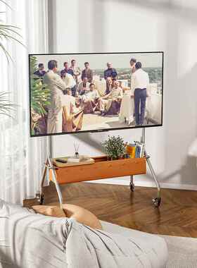 电视地板架客厅卧室不锈钢可拆卸简单衣架32-75英寸家庭带制动器