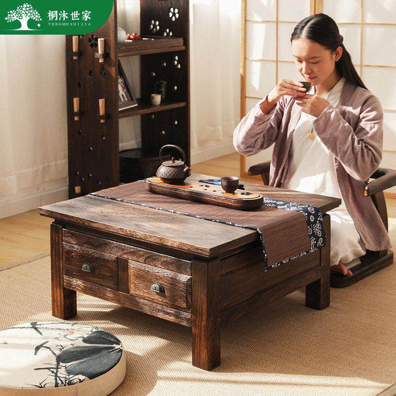 实木飘窗炕桌家用卧室坐地榻榻米矮桌桌子中式农村老式小茶几地桌