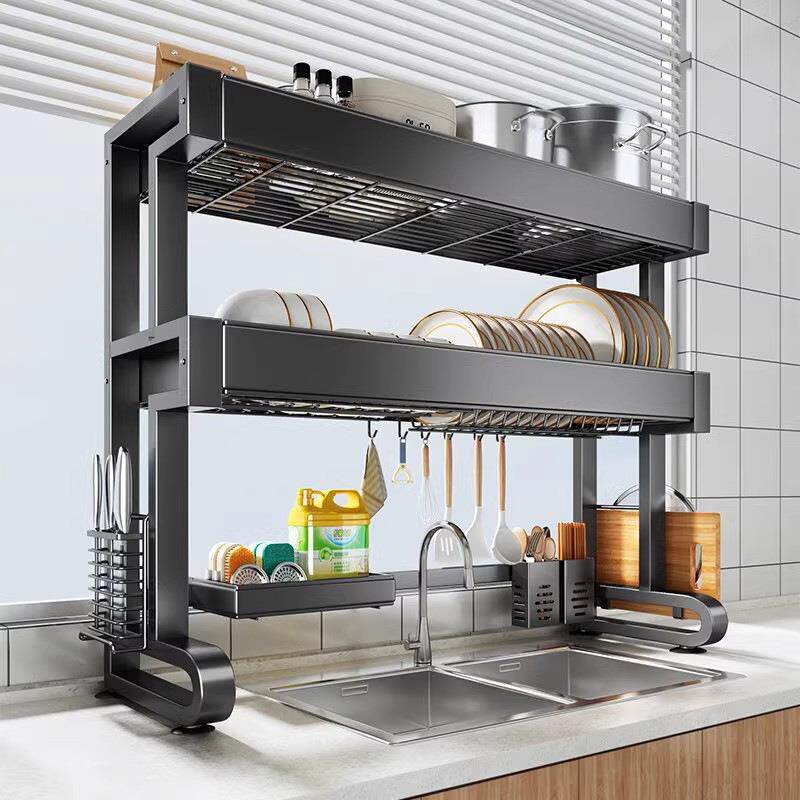 家用碗沥水架收纳架加厚加粗德国厨房水槽置物架碗碟304不锈钢盘