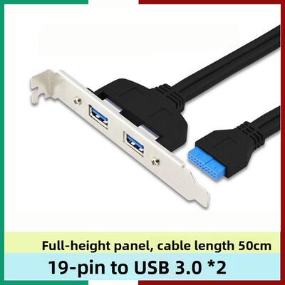 USB边框Usb3.0机箱内置边框主板19Pin孔到Usb3.0边框电缆Pci扩展