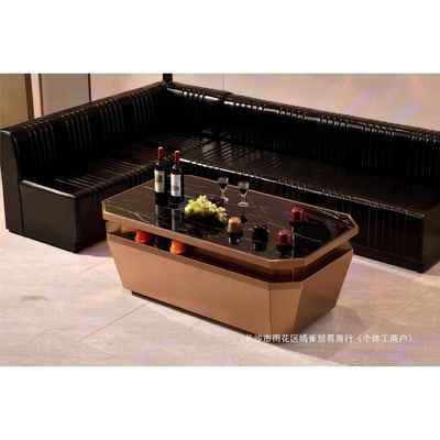 轻奢K652V酒吧茶几理石岩板化玻T璃发光卡座不锈钢简约现钢代网大