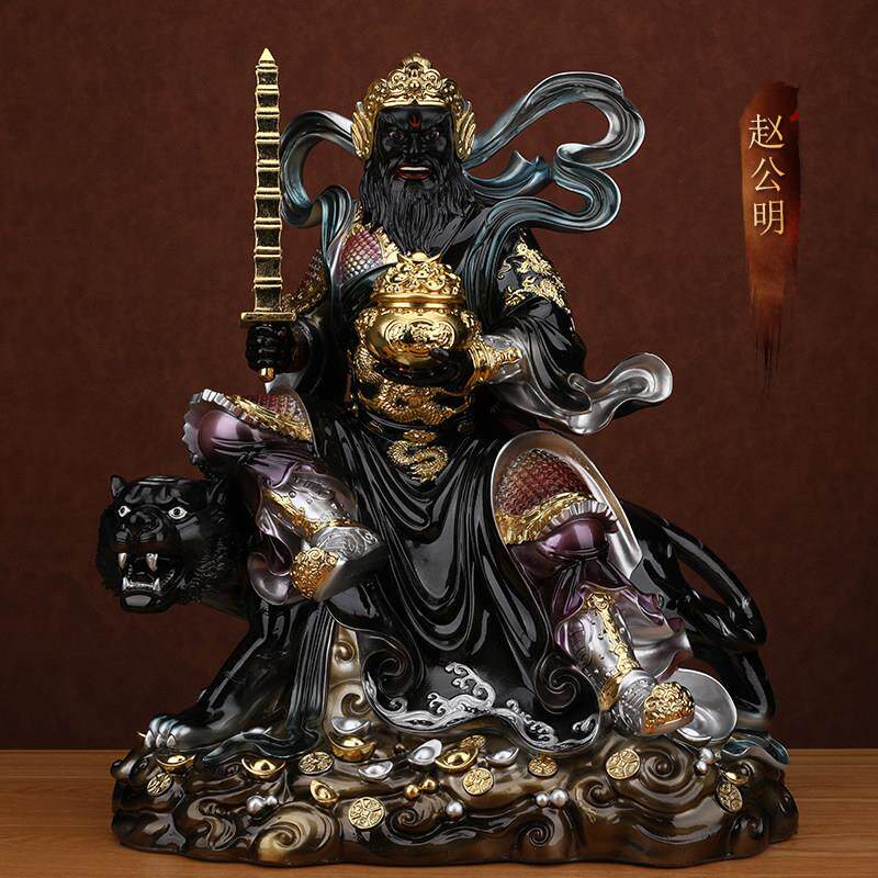 武财神赵公明神像佛堂客厅办公室店铺居家用供奉树脂佛像真身摆件