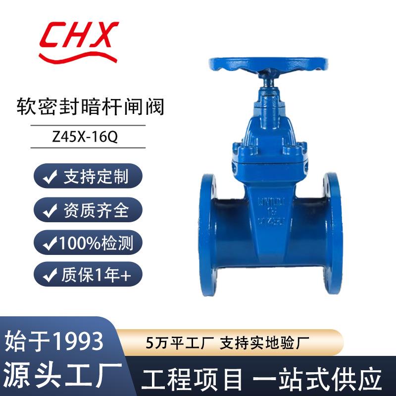 软密封暗杆闸阀Z45X-16Q国标阀杆非升降式截止阀手动给排水阀