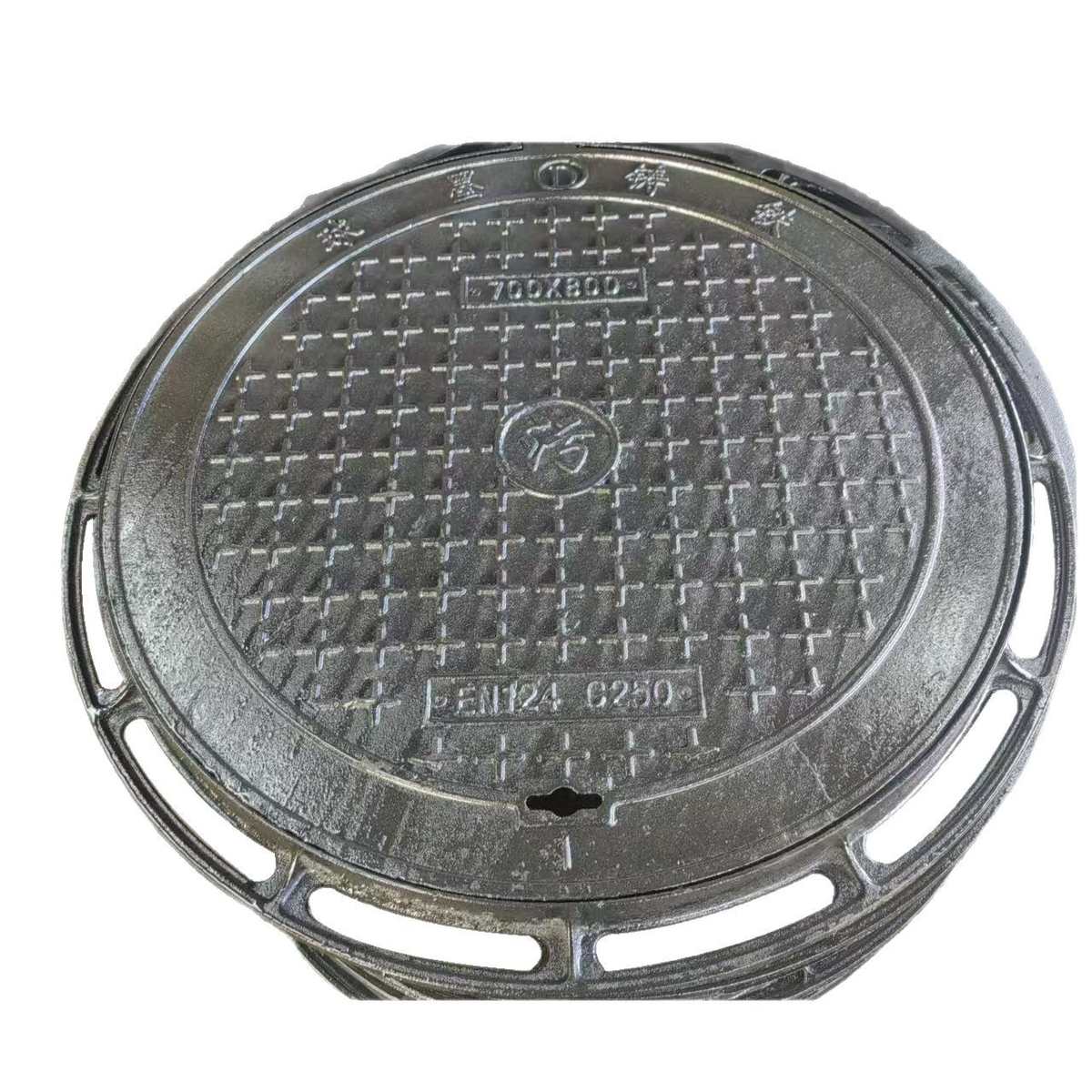 不过车绿化带用普通700圆铸铁井盖 A15尼龙丝防坠网现货销售