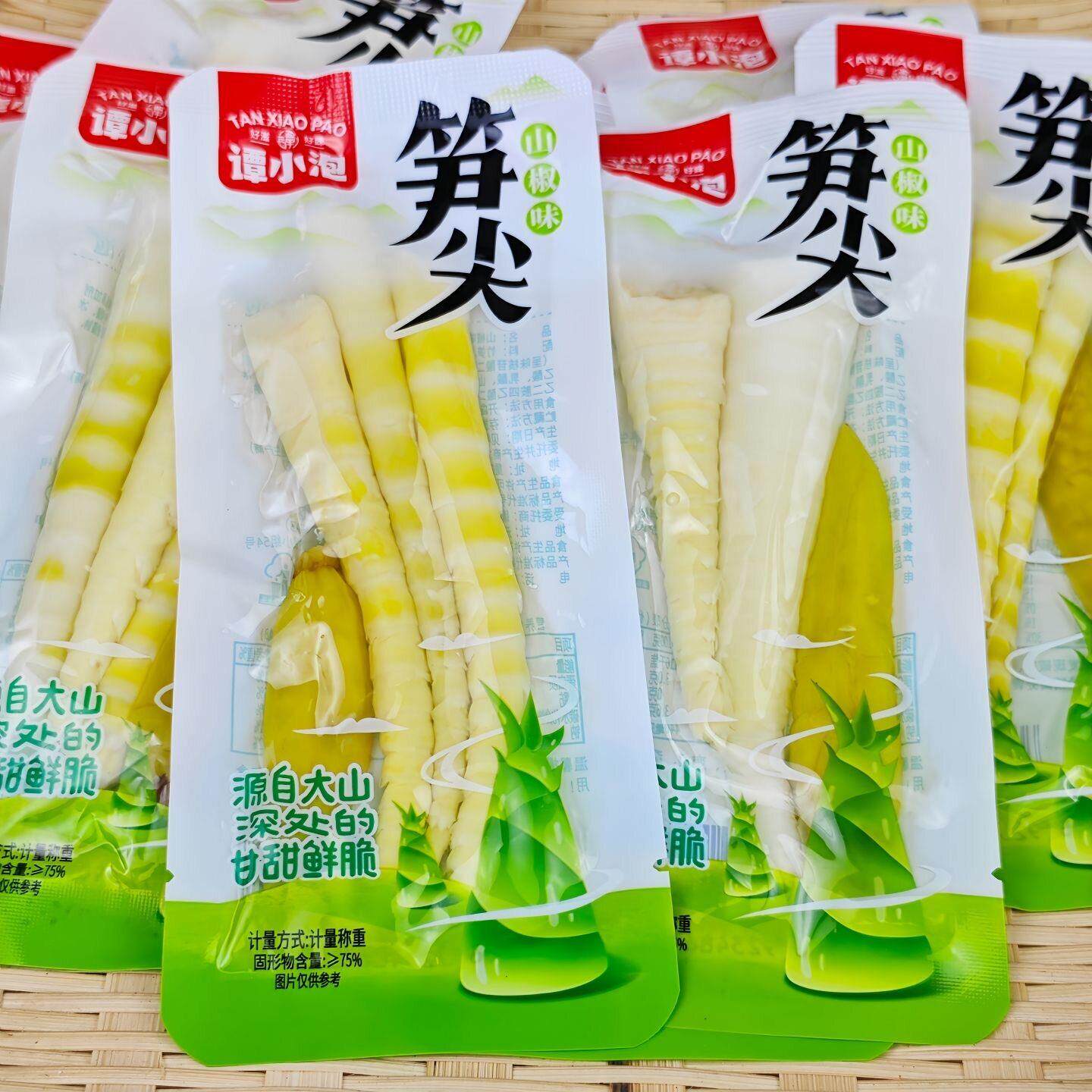 &谭小泡笋尖泡椒脆笋开袋即食酸辣笋子笋尖竹笋小包装休闲零食小