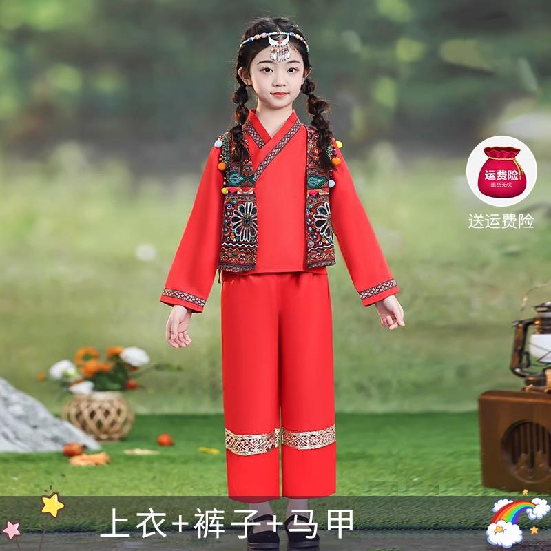 高档6三月三少民儿童广西壮族服饰5个族民族哈尼族男女童表演数出