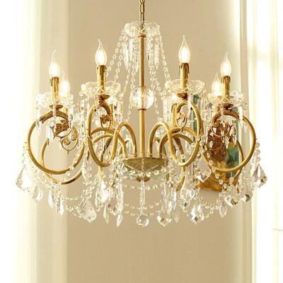 FPX铜全水晶吊灯法式奢别墅欧式厅餐轻厅客卧室书房创意灯具