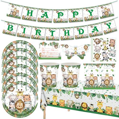 Jungle Animal Theme Party Decorations Jungle Safari Disposab