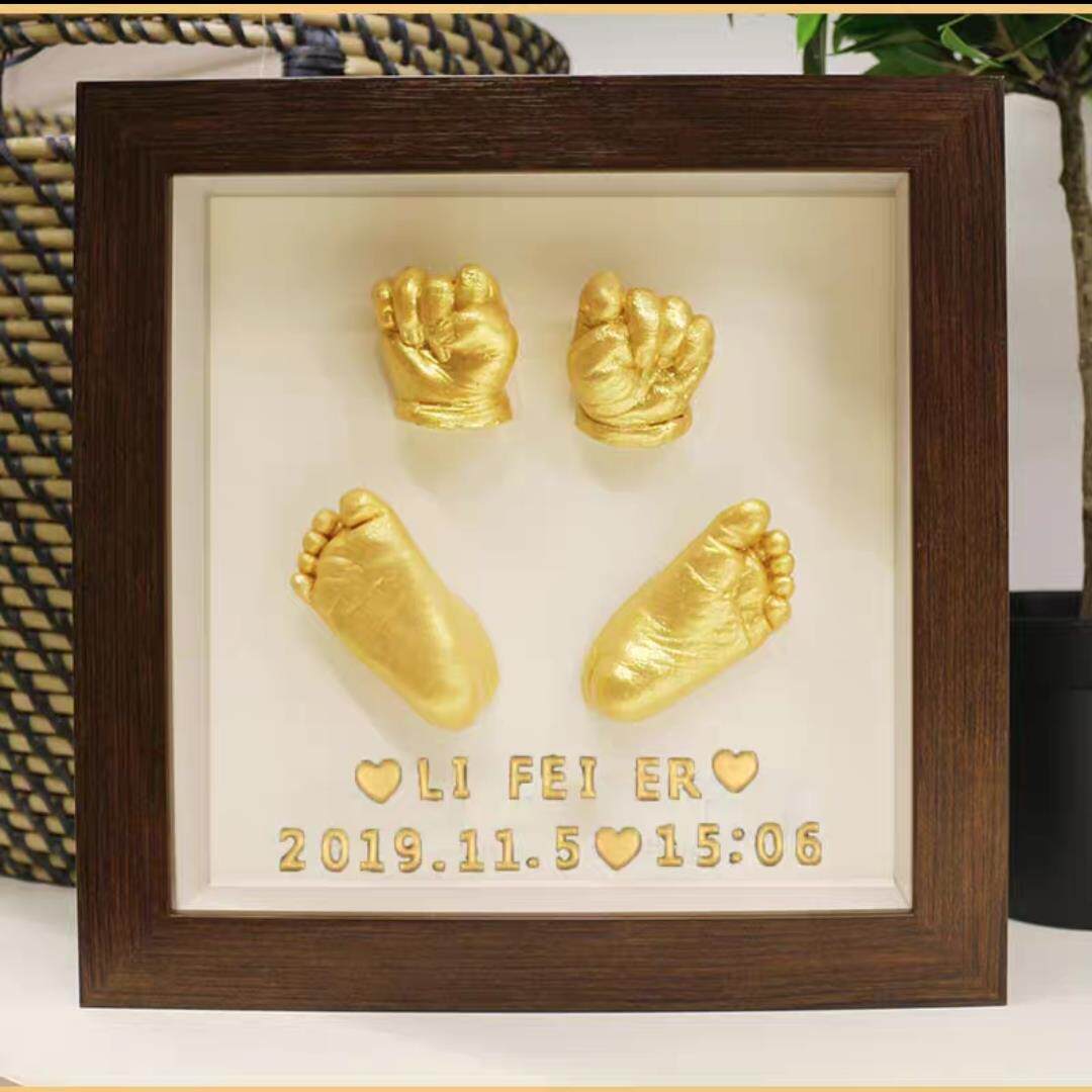 宝宝立体手足印泥新生婴儿纪念品3d立体礼物手脚套装满月百天纪念