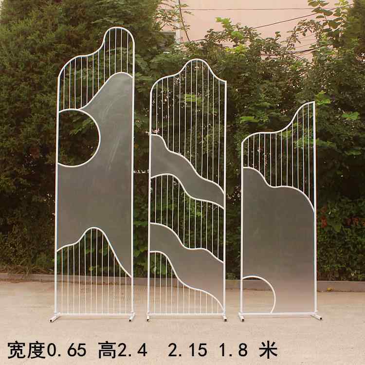 婚庆道具新婚款舞台背铁艺屏风礼景路LOB引铁艺山水背橱窗店铺摆