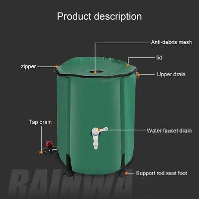Outdoor Rainwater Collection Barrel PVC Folding Garden Rain