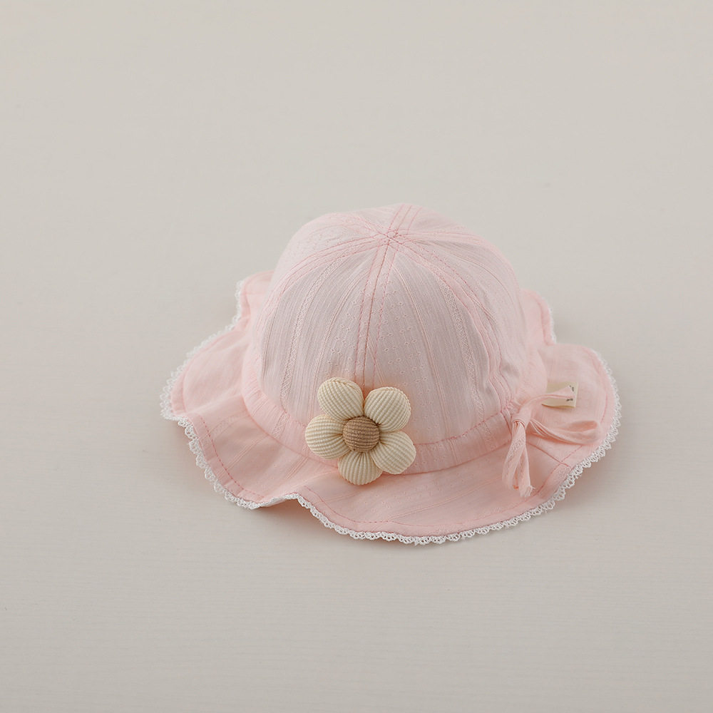 轻薄款~婴儿帽子夏季薄款女宝宝遮阳帽大帽檐小月龄外出防晒帽子