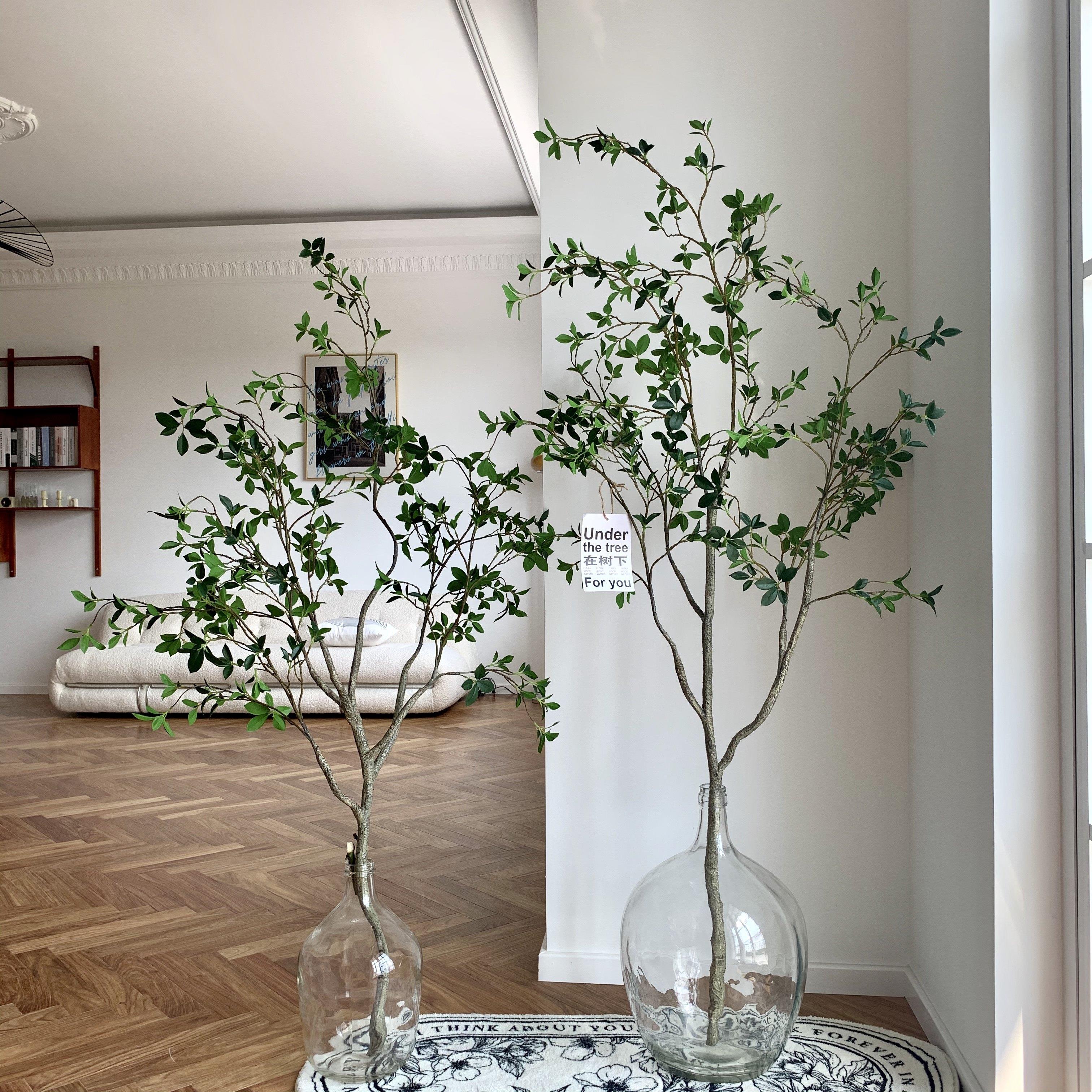 楼夏家彷真绿色植物大型假植物装饰盆栽极简北欧网红吊钟室内落地