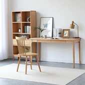 实木办公桌全卧室写字学习原木橡木桌 红多家用简约书桌 尺寸长条