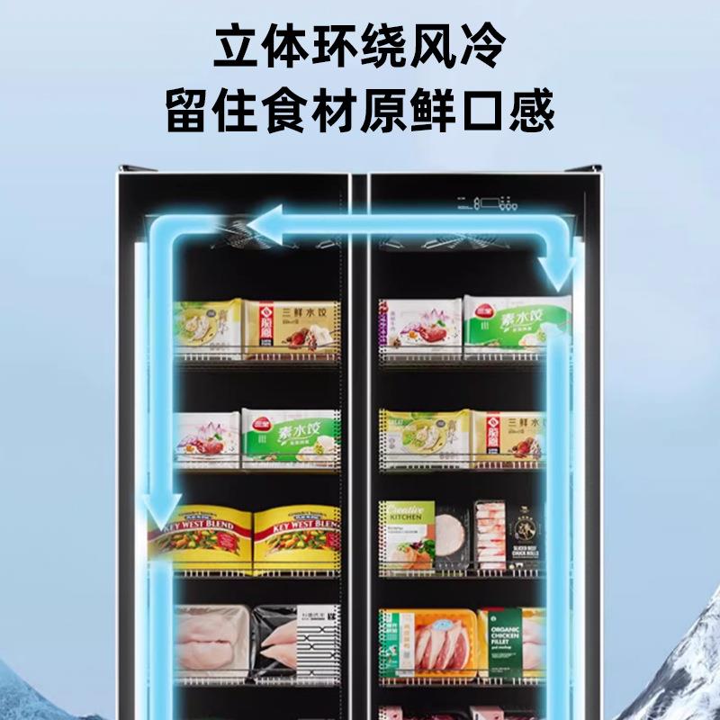冰柜商用大容量冷藏保温柜家用超市啤酒保鲜双门式省电冷冻柜加工