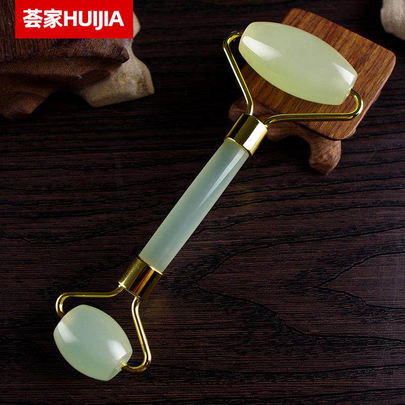 天然玉石脸部滚轮按摩器面部眼部拨筋美容提拉紧致推脸玉轮滚脸器
