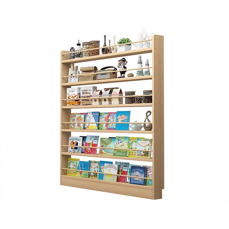 收纳实木一体儿童门架后壁挂柜缝隙墙上窄物靠墙置超薄书架多层柜