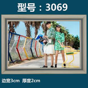 简约客厅沙发装饰画照片墙创意组合婚纱照相框放大挂墙背景墙制作