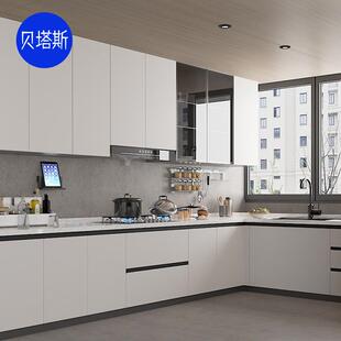 制厨房柜家用开放式 厨房石英石灶台面柜 杭州整体橱柜定 直销新款