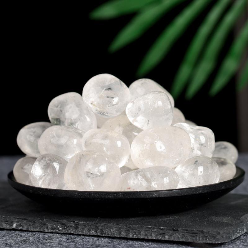 消磁石白水晶水晶滚磨石粉水晶碎石鱼缸石家居装饰摆件疗愈石