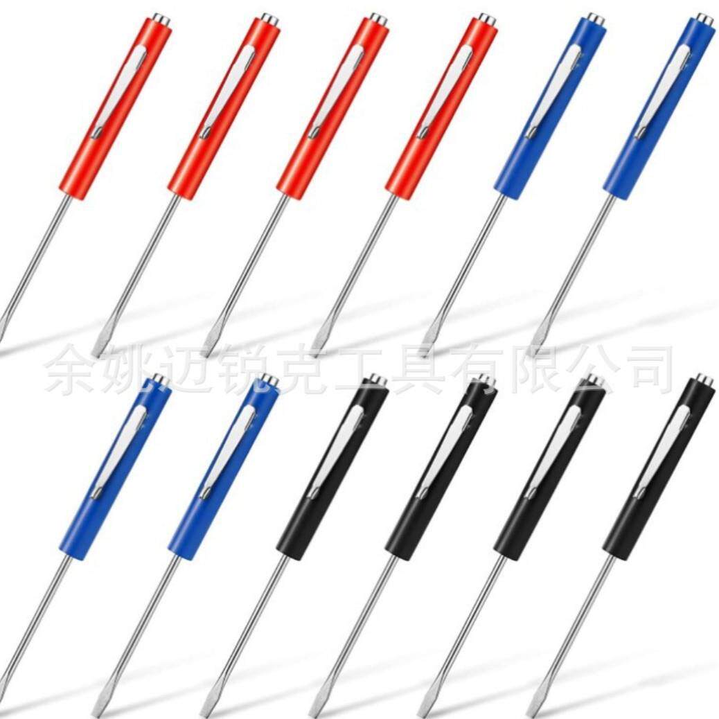 跨境电商二合一促销螺丝刀笔式笔扣笔形螺丝刀可替换双头螺丝刀