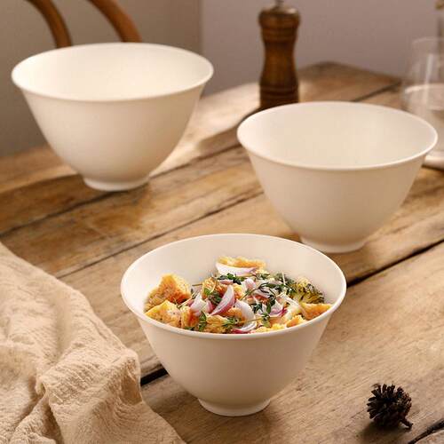 6 Soup Bowl Ceramic Horn Pure White Creative Salad Bowl