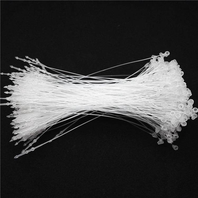 厂家直供优质10-11-12寸尖头透明手穿针pp塑料绳商标挂吊牌绳现货