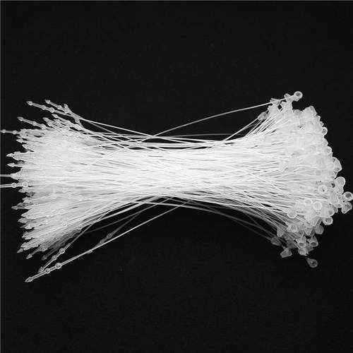 厂家直供优质10-11-12寸尖头透明手穿针pp塑料绳商标挂吊牌绳现货