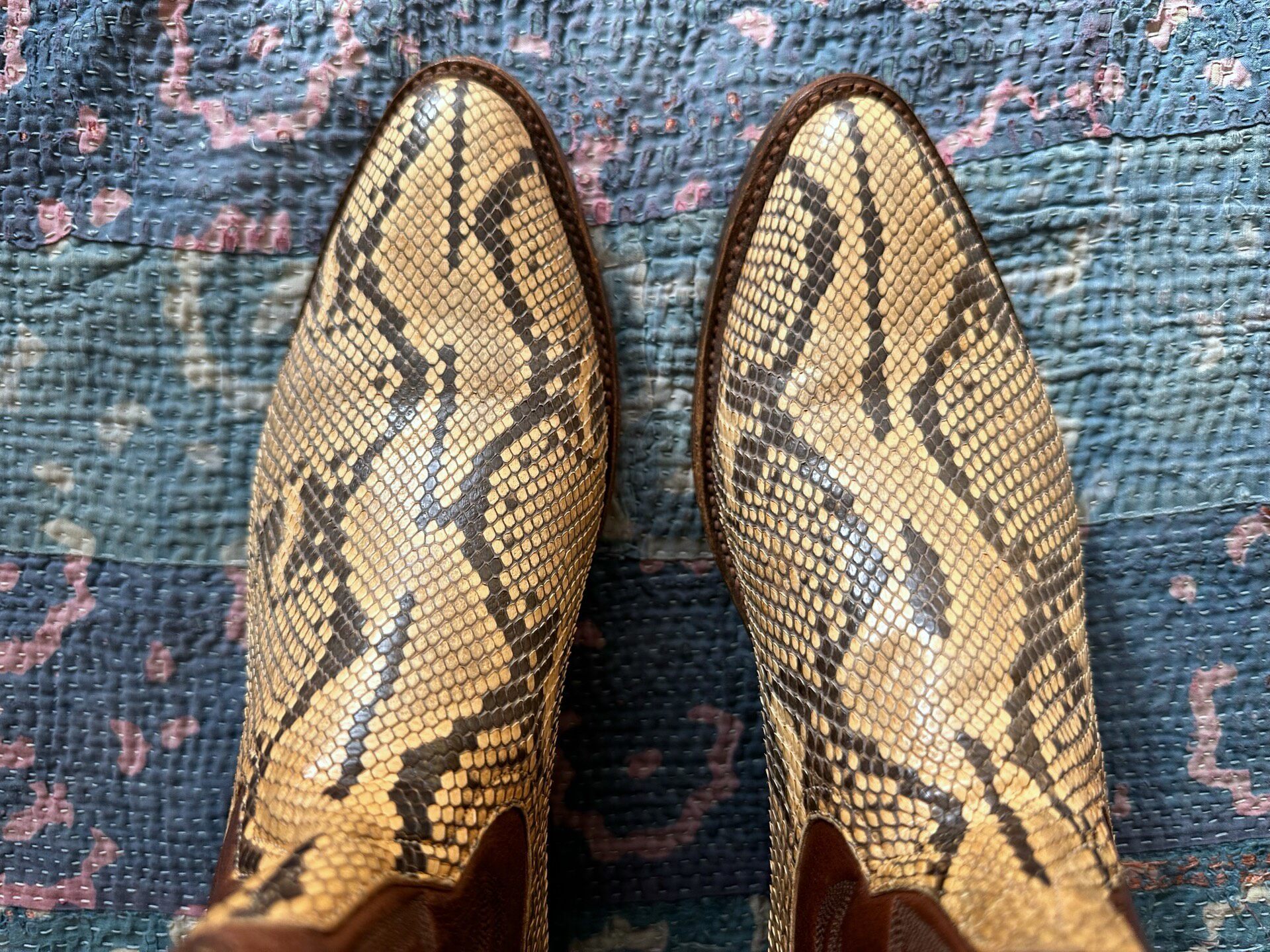 RRL Snake Skin Western Boots — back
