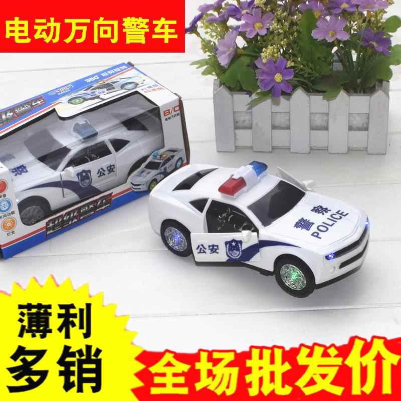 电动玩具宝宝警车音乐儿童男孩汽车车模警察万向轮跑车小孩模型