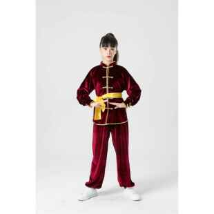 高档儿童武术练功服太极训练演出秋冬季幼服装中衣小儿学武术刺绣