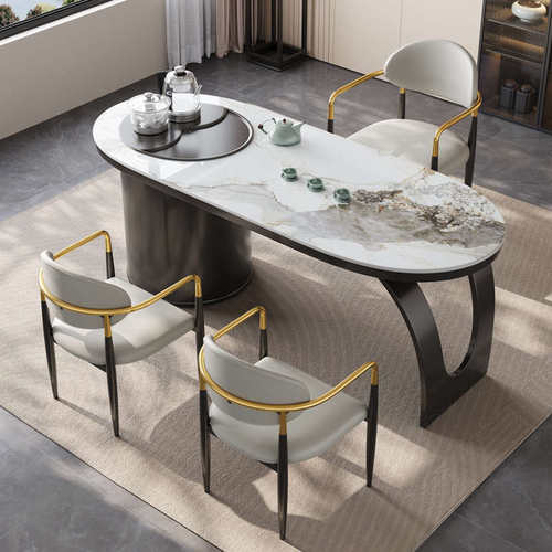 椅茶桌阳台合意功夫客厅茶式几板岩泡茶组台轻套装一体奢茶桌家用