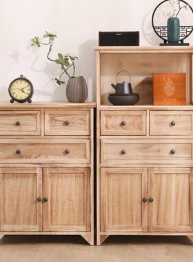 复古实木斗柜卧室KND抽式屉收柜纳柜客厅斗柜简五易储物边阳台置