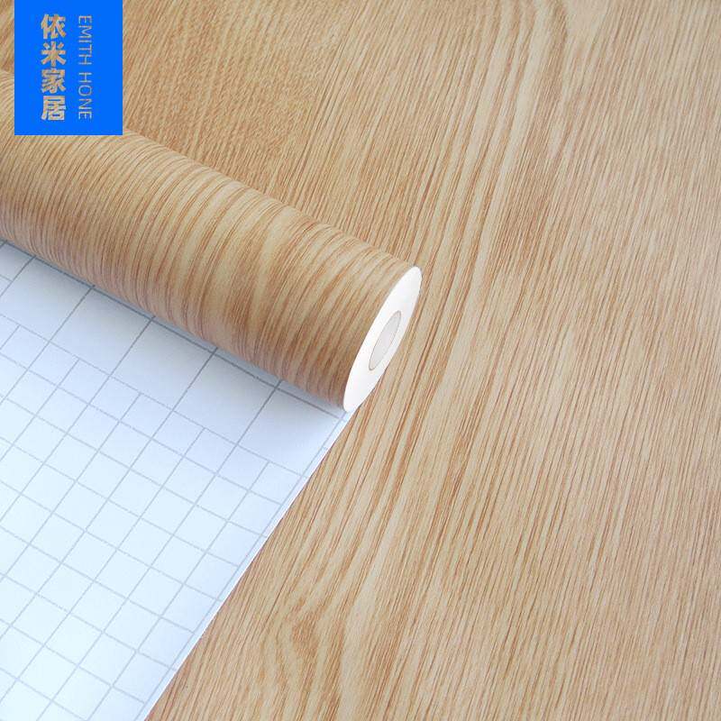韩版PVC木纹贴纸自粘墙纸壁纸展柜家具翻新加厚带导气槽贴膜30米