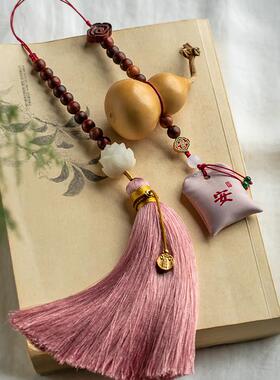 镜天载葫芦D6353高然档汽车后照挂件菩提莲花香囊福袋平安车装饰