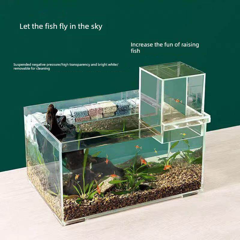 悬挂式鱼缸丙烯酸负压鱼点桌面斗鱼鱼缸客厅观赏鱼真空鱼缸装饰挂