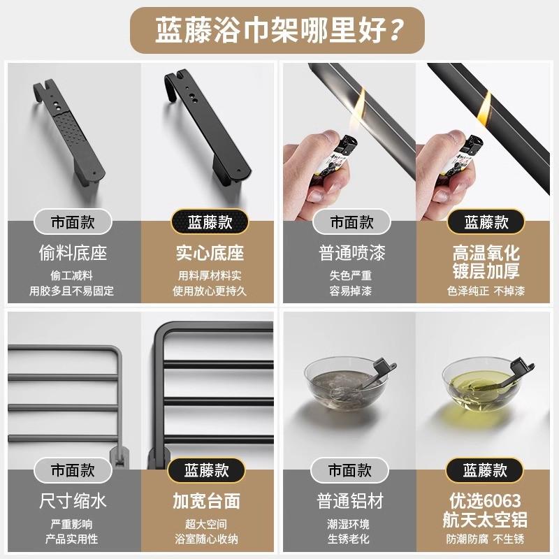 毛巾杆杂物冲凉房挂件架子挂钩式卫生间置物架浴室架打孔式淋浴房