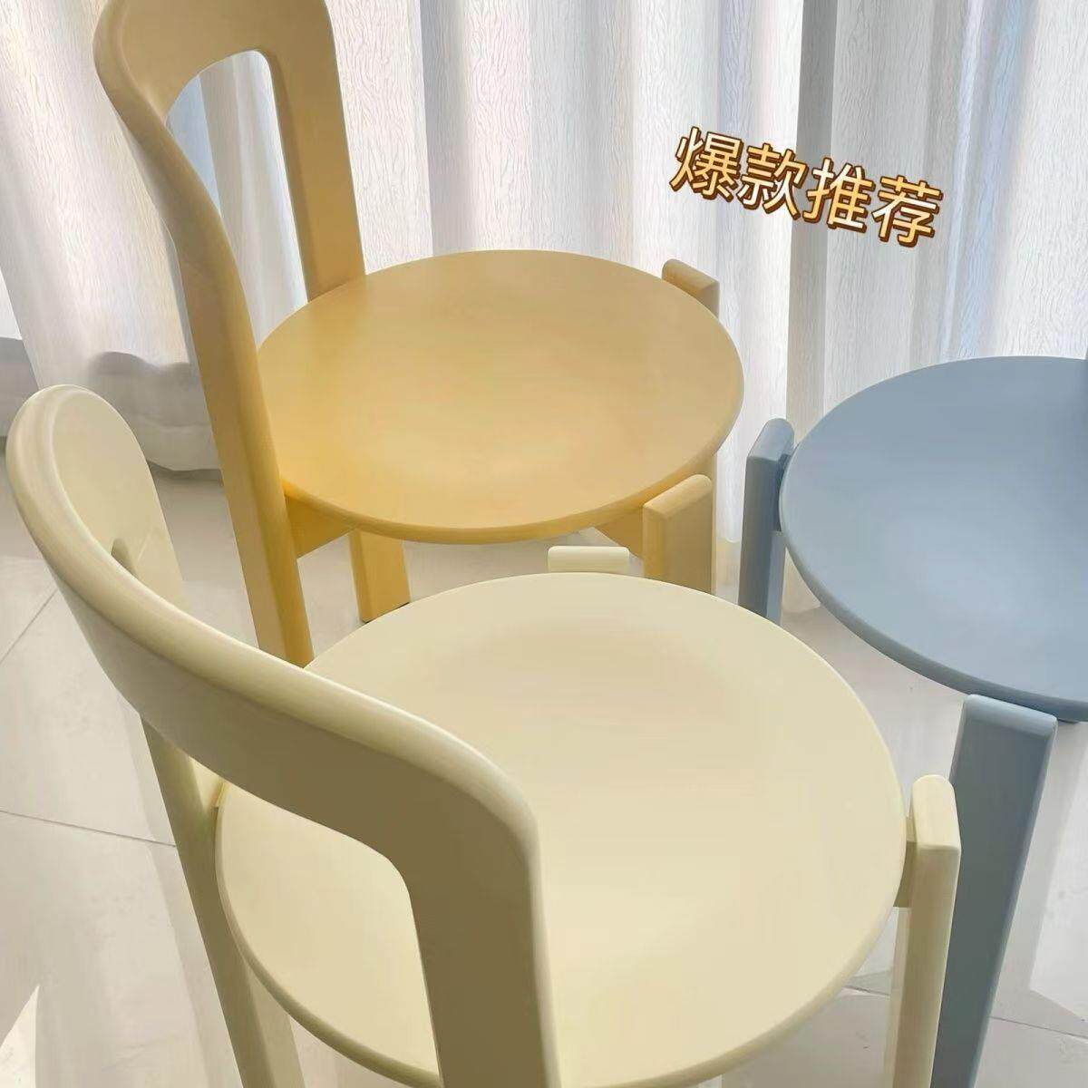 实木餐椅家用彩色椅子复古靠背椅书桌椅中古风REY椅蕾伊椅