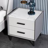 实轻奢床头你228柜简约现代家用卧室迷岩板50c简约储物收纳柜木整