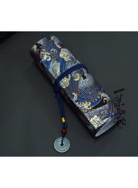 知秋家™ 一叶知秋 钢笔 笔帘 蓝涛紫涛 手作 收纳 西阵织