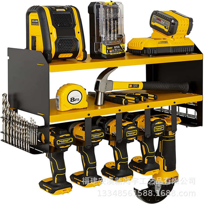 铁艺手电钻螺丝刀工具架壁挂式充电钻收纳架车库工具储物架置物架