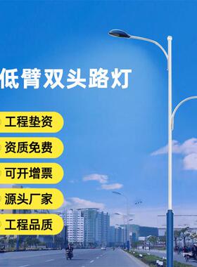 LED高低臂路灯户外双头市电路灯道路照明市政工程8米12米双臂路灯