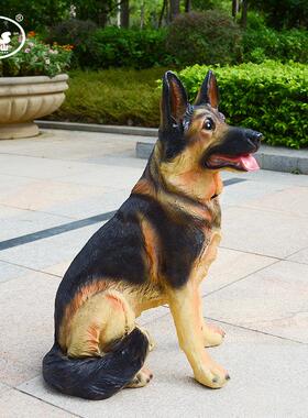 彷真狼狗摆件看家狗落地雕塑大型动物工艺礼品摆饰庭院客厅入户玄