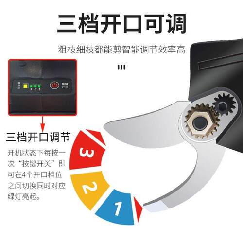 跨境多功园DER园林花艺果电粗枝剪刀无线锂电动修枝剪刀能专用