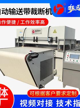 振远全自动输送带裁断机EVA皮革珍珠棉摸切机布料面膜冲床下料机