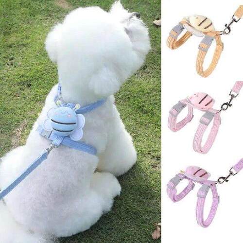 Secure Cat Harness with Neck Support Adjustable Cartoon Bee