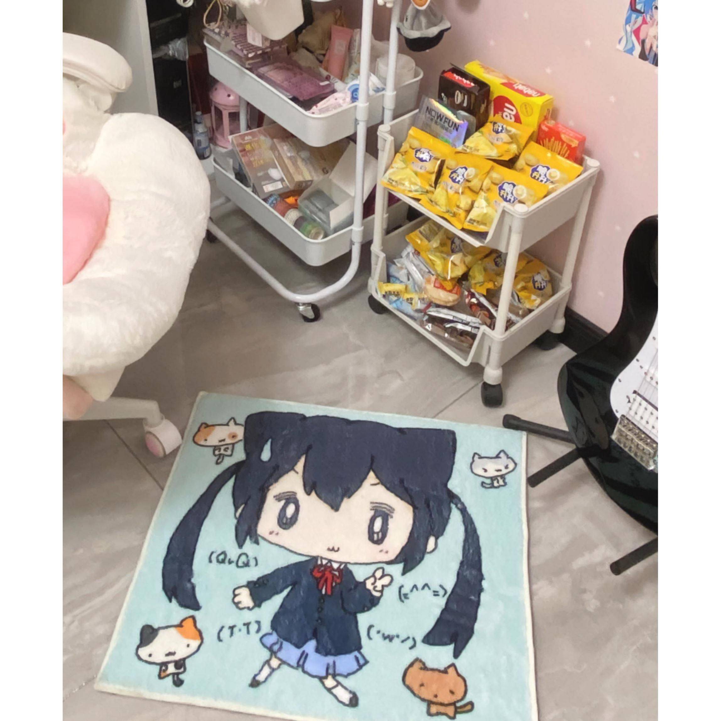【起司猫卷】轻音少女中野梓阿梓喵绒绒方形地毯地垫卧室房间可爱