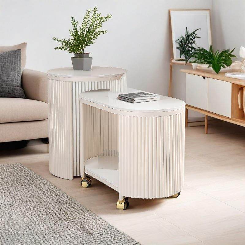 小岩轻奢板沙发角几小移户型奶油风可动边几客厅极简CSG现代推车