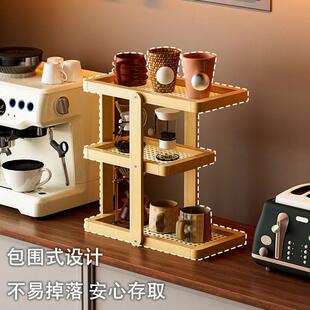 拉车桌面杯架置物架多层杯子收纳架桌面茶杯咖啡水杯收纳小型博古